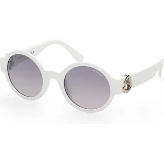 Exklusive Damen Sonnenbrille - Weiß, Runde Gläser, Elegantes Design - Weiß