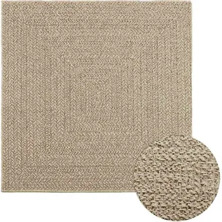 Teppich ZIZUR Beige 120x120 cm Jute-Optik Indoor und Outdoor - Beige