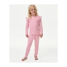 Girls M&S Collection Cotton Rich Spotted Pyjamas (1-8 Yrs) - Pink Mix, Pink Mix - 6-7 Y