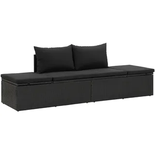 vidaXL Sonnenliege 195 x 60 x 60 cm Schwarz