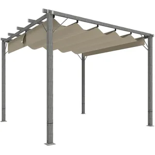 Outsunny Pergola 2,99 x 2,96 m Grau