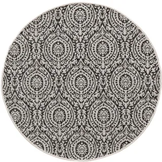 benuta Nest Outdoorteppich rund Cleo Weiß/Schwarz ø 120 cm rund , Textil , Grafikmuster , Rund , 120x120 cm , Oeko-Tex® Standard 100 , wasserabweisend , Teppiche und Böden, Teppiche, Outdoorteppiche