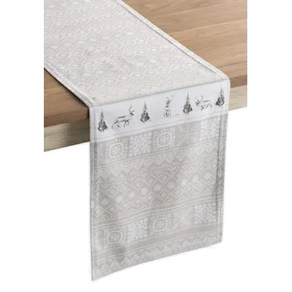 Maison d'Hermine Tischläufer 100 % Baumwolle 150 cm lang für Weihnachtsdekorationen Zuhause Küche Esszimmer Party Hochzeit Brautparty (Cozy Christmas, 50 cm x 150 cm)