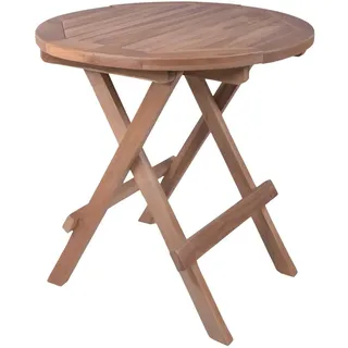 Gardenson Gartenbeistelltisch , Braun , Holz , Teakholz , Hartholz , achteckig , eckig, X-Form , 50x50x50 cm , gastro- und objekttauglich, klappbar, wetterfest, UV-beständig, einfacher Aufbau , Gartenmöbel, Gartentische, Garten-Beistelltische