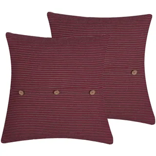 Beliani Dekokissen 2er-Set Rot 43/43 cm Campanula , Textil , 43x43 cm , Heimtextilien, Wohntextilien, Kissen, Zierkissen