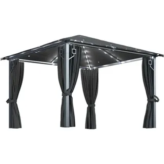 vidaXL Gartenpavillon 3 x 3 m inkl. 4 Seitenteile Anthrazit/Grau