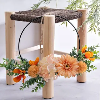 Türkranz Kranz Deko, Künstliche Blumen Sonnenblume Kranz Girlande Willkommen Girlande Frühling Wandkranz Metall Deko Ringe Frühlingsdeko für Ostern Hochzeit Wohnzimmer Hochzeit