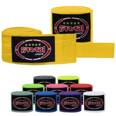 Farabi Sports Kinder & Erwachsene boxbandagen Gym Fitness Workout Bandagen Boxen Sparring Bandagen (Adult (4 Meters), Yellow)