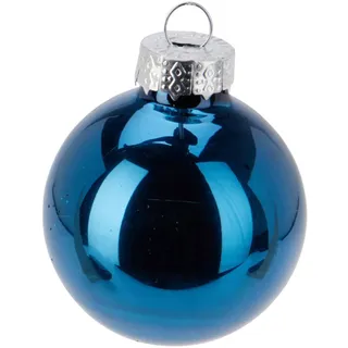 Well Home Set mit 25 Weihnachtskugeln, blau, Ø 3,5 cm, Perl-Finish