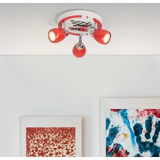 Brilliant LED-Spotrondell Racing 3-flammig Rot und Weiß-Schwarz