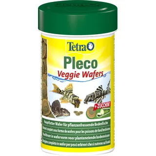 Tetra Pleco Veggie Wafers - Fischfutter, 100 ml Dose | Fischfutter für pflanzenfressende Bodenfische | Alleinfutter mit mineralreicher Zucchini für verbesserte Vitalität