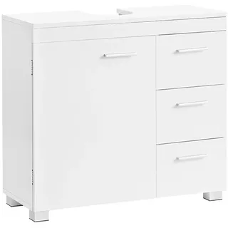 VASAGLE Waschbeckenunterschrank 70 x 64 cm Weiß