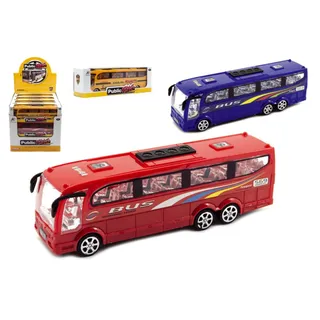 Kunststoff-Bus, 25 cm, für Schwungrad, 3 Farben, in einer Schachtel (26 x 8,5 x 7 cm), 12 Stück pro Karton