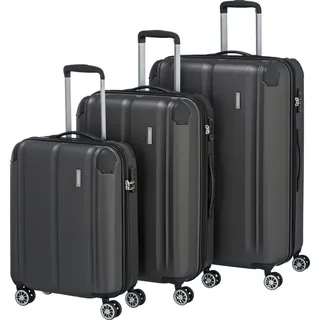 Travelite City Koffer-Set 3-tlg. grau/schwarz
