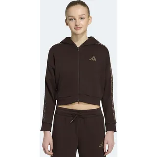 Kapuzensweatshirt ADIDAS SPORTSWEAR "SEASONALS ANIMAL, DURCHGEHENDER REISSVERSCHLUSS", Mädchen, Gr. 170, braun (aurora coffee, multicolor, earth strata), Obermaterial: 55% Baumwolle, 36% Polyester, 9% Viskose, normal, Rundhals, angesetztes Bündchen, Sweatshirts Kapuzensweatshirt
