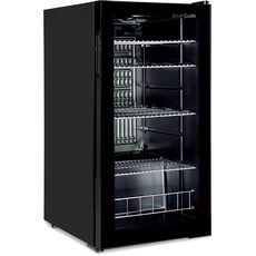 °CUBES Getränkekühlschrank BAR 90L, Kühlschrank mit Glastür, mit 4 Ablagen
