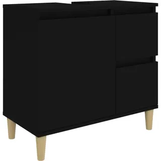 vidaXL Badschrank Schwarz 65x33x60 cm Holzwerkstoff - Schwarz