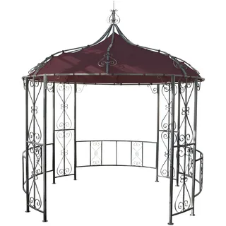 Mendler Pergola Almeria Ø 3 m rot/braun