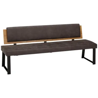 Venda Sitzbank , Grau, Eichefarben , Holz, Metall, Textil , Asteiche , massiv , Uni , 200x85x60 cm , Fußauswahl, Lederauswahl, Stoffauswahl, Typenauswahl, in verschiedenen Holzarten erhältlich, in verschiedenen Holz-Dekoren erhältlich , Esszimmer, Bänke, Sitzbänke, Polsterbänke