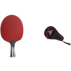 JOOLA 54206 Tischtennisschläger Carbon X Pro, 2 MM Schwammstärke, Schwarz/Grau & Unisex – Erwachsene Schlägerhülle-80502 Schlägerhülle, RED, One Size