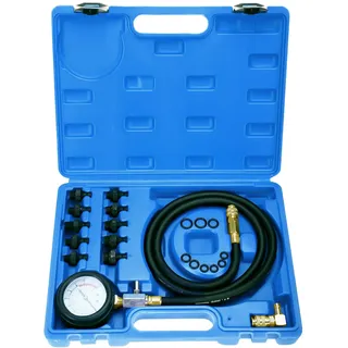 BOOMSTART Öldruckmessgerät Kit, 140psi 10bar Öldruckprüfer Öldruck Messgerat KFZ, Öldruckmesser Öldruckmanometer Öldrucktester mit Adaptern für PKW LKW Fahrzeuge (Blau)