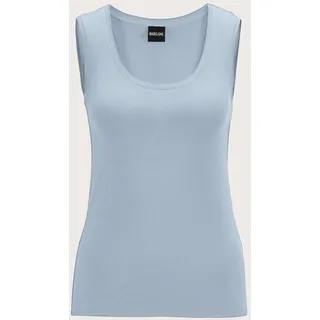 Trägertop MADELEINE "Tanktop Tanktop mit breiten Trägern", Damen, Gr. 42, blau (bleu), Obermaterial: 95% Viskose CV. 5% Elasthan EL., Modern, schmal, Tops Trägertop, Glatte Jerseyware