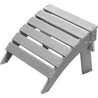 Vevor Fußstütze für Adirondack-Stühle, 430x480x330 mm, klappbarer Adirondack-Ottomane aus HDPE-Kunststoff, Gartenstuhl, weit verbreitet für Außenbereich, Veranda, Pool, Rasen, Hinterhof, grau