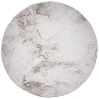 benuta Fellteppich Dave, rund, Höhe: 21 mm, Kunstfaser, Berber, Ethno-Style, Wohnzimmer grau Ø 80 cm x 21 mm