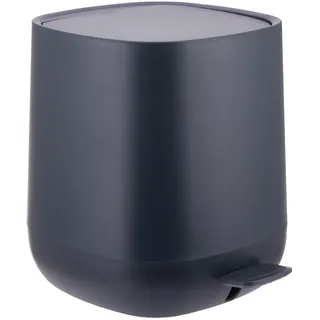 Relaxdays Mülleimer Bad, 5 l, Kosmetikeimer mit Soft-Close, Matte Optik, entnehmbarer Inneneimer, Treteimer, dunkelgrau