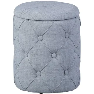 Interlink Inter Link - Aufbewahrungshocker - Wäschehocker - Hocker mit Stauraum - Hellgrau - Steppstoff - Yapak