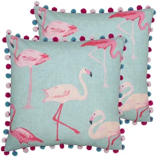 Paoletti Flamingo Twin Pack-Feder gefüllte Kissen, Entenei, 50 x 50cm, 2