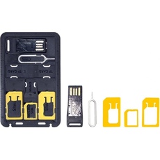 PowerGuard SIM Karten Travel Adapter Tool Kit, Weiteres Smartphone Zubehör, Schwarz