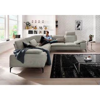 W.Schillig Ecksofa »valentinoo«, (Set), mit Sitztiefenverstellung, Breite 318 cm grau