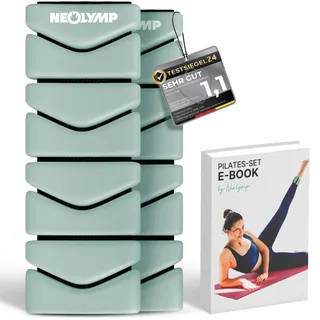 NEOLYMP Pilates Gewichtsmanschetten 2er Set – je 1 kg Ankle Weights aus Silikon – verstellbare Gewichte für Beine & Arme – schweiß- & wasserabweisende Knöchelgewichte (Sky-Blue)
