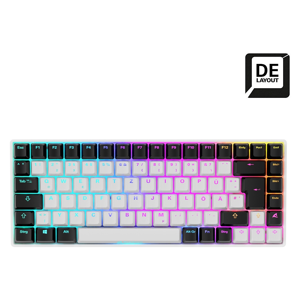 Bild von Skiller SGK50 S3 White, schwarz/weiß, LEDs RGB, hot-swap, Gateron YELLOW, USB, DE (4044951039180)