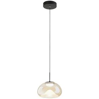 Fabas Luce Led-Pendelleuchte , Schwarz, Cognac , Metall, Glas , 200 cm , ISO 9001 , Farbwechsler, höhenverstellbar, 3 Helligkeitsstufen , Lampen & Leuchten, Leuchtenserien