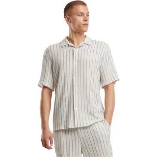 Urban Classics Herren Hemd Striped Crinkle Resort Shirt, gestreiftes Sommerhemd für Männer, Größen S - 5XL