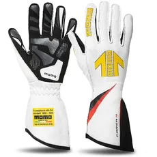 MOMO CORSA R HANDSCHUHE RENNSPORT AUTO - RENNHANDSCHUHE WEIß GRÖSSE 8 - RACING HANDSCHUHE FIA