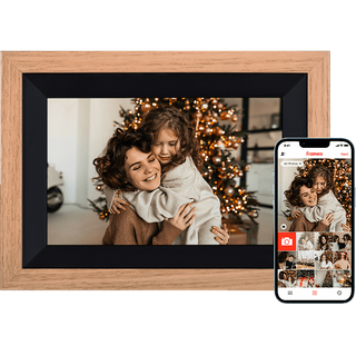 Rollei Smart Frame WiFi 105 mit App-Funktion Digitaler Bilderrahmen, 25,53 cm, 1200 x 1920p, Wooden Braun