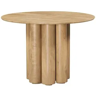 DRW Runder Esstisch aus Holz, Farbe: Eiche, 76 x 110 x 110 cm