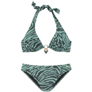 Bruno Banani Bügel-Bikini in trendigem Animalprint, grün