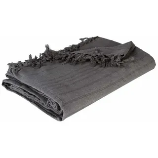 Atmosphera Createur d ́interieur Tagesdecke 220/160 cm , Anthrazit , Naturmaterialen , Rechteckig , 160x220 cm , Heimtextilien, Bettwäsche & Leintücher, Tagesdecken
