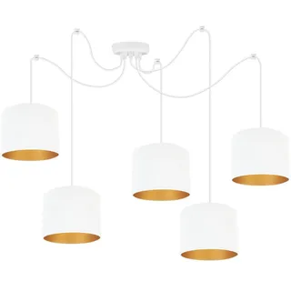 light home lh Milan Spider 5-flg. E27 60 cm weiß und gold