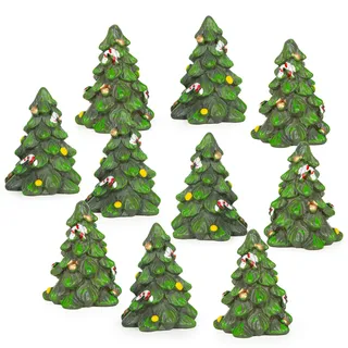 Logbuch-Verlag 10 kleine Bäume Weihnachten Weihnachtsbäume 3,5 cm grün Tannenbaum Figuren Tischdekoration Give-Away
