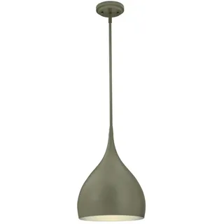 Pendelleuchte Tropfenform matt grau und silber mit 1 Lichtquelle - Grau