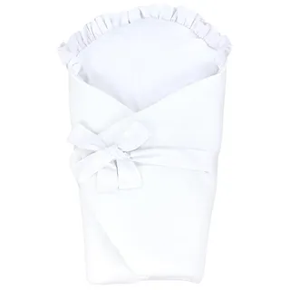 TupTam Unisex Baby Einschlagdecke mit Schleife, Farbe: Musselin/Weiß, Größe: 70 x 70 cm