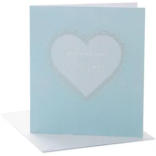 UK Greetings Verlobungskarte, Brautpaar, für Sie/Ihn, Herz-Design, mit Umschlag, 143 x 165 mm