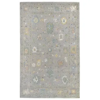 HAMID - Gadea Grauer Teppich, 100% Wolle, Orientteppich für Wohnzimmer, Schlafzimmer... (300 x 200)