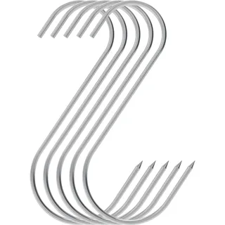 BROWIN® Traditionelle Raucherhaken 311201 | Haken in S Form - 5 Stück | Hochwertige Edelstahlhaken für authentisches Räuchern | Klassische Fleischhaken | Perfektes Zubehör für Räucherfreunde
