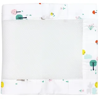 TupTam Bettumrandung Babybett 3D Mesh Nestchen – Gitterstäbe Schutz Netz 2er, Farbe: Rentier, Größe: ca. 128 x 30 cm (für Babybett 140x70)